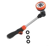Utensile per irrigazione da giardino in ABS con ingresso filettato da 3/4", spruzzatore multiangolare da 47 cm, per lavaggio auto, aiuole e aiuole, nero (con guarnizioni)