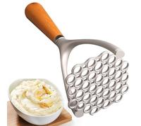 Utensile per macinare la carne, resistente al calore, con manico ergonomico, in metallo, per carne di hamburger, carne macinata e radici, per cucinare e cucinare