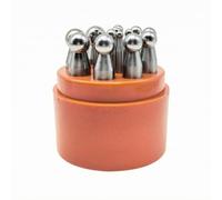 Utensile per Modellatura Metalli Manuale, Supporto Arancione | Punte Arrotondate a Cupola, Resistente, Timbro Metallico, per Gioielleria, Laboratorio, Orafi, Artigiani