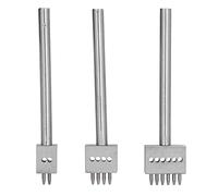 Utensile per perforare la pelle, 3 pezzi in acciaio al carbonio con 2, 4 e 6 zampe (passo dei denti 4 mm)