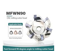 Utensile per tornio CNC MFWN90 gradi MFWN900 Testa di fresatura esagonale a doppio lato per taglio pesante Testa di fresatura per faccia anteriore e posteriore(900-80-27-6T-Left)
