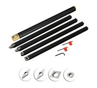 Utensile per tornio, set di tornio, scalpello girevole per legno, utensili rotanti, in metallo duro, strumento di tornitura per legno, set di 4 accessori per tornitura con testa tonda, testa quadrata,