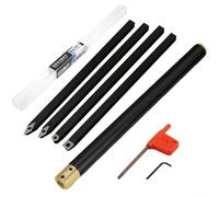 Utensile per tornitura del legno in lega di alluminio con inserto in carburo indicizzabile, manico per tornio esterno, con barra antivibrazione e impugnatura ergonomica (manico quadrato)