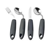 Utensili Adattivi - Posate In Acciaio Inossidabile Con Manico Integrato, Utensili Da Cucina In 4 Pezzi, Posate Ergonomiche Resistenti Per Un'assistenza Alimentare Comoda E Sicura | Per La Disabilità D