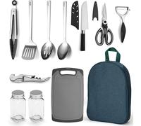 Utensili da Campeggio 10 pezzi, set da viaggio per organizer per utensili da cuc