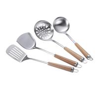 Utensili da cucina con spatola in legno in acciaio inossidabile Cucchiaio forato da cucina domestico for gli elementi essenziali della cucina