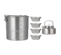 Utensili da cucina da trekking - Set di pentole da campeggio, attrezzatura di sopravvivenza leggera per esterni, famiglia, escursionismo, adulti, viaggi, picnic ed escursionismo in zaino