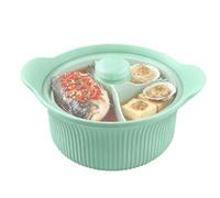Utensili da cucina in silicone per forno a microonde con scomparto | Vapore per broccoli con manico e coperchio per zuppa e pesce in forno e friggitrice ad aria in appartamento per cucinare