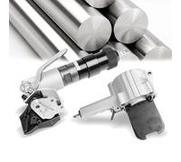 Utensili di reggiatura pneumatici in acciaio resistente, tenditore di tipo spaccato e sigillante per taglierina per cintura metallica da 1,25 pollici, soluzione di imballaggio portatile