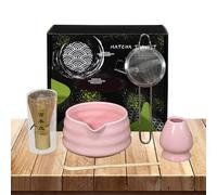 Utensili e gadget da cucina, set da tè giapponese,Set Matcha Natural Safe da 5 pezzi | Set di frusta Matcha professionale Kit Matcha per gli amanti del Matcha principianti familiari amici co