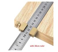 Utensili for la lavorazione del legno Calibro universale fisso angolare Localizzatore di tracciatore angolare in ottone Calibro di posizionamento for carpenteria Localizzatore durevole(With ruler)