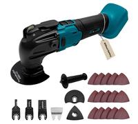 Utensili multifunzione oscillanti per batteria Makita 18 V, utensile multiuso per taglio e levigatura, angolo di oscillazione di 4°, 6 velocità variabili, design a lama rapida con 21 accessori per