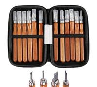 Utensili Per Intaglio Del Legno Scalpelli Acciaio Carbonio per Intaglio | 12 Pezzi Set Di Utensili Per Scultura Del Legno per Falegnami Artisti Carpentiere Verdura Sapone Frutta Artigianato Modell