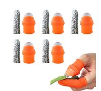 Utensili per la raccolta di coltelli da pollice in silicone, 5 pezzi separatori da giardino utensili da dito per tagliare piante frutta verdura, con protezione per le dita per giardino cucina raccolta