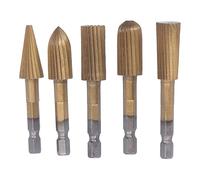 Utensili per lime rotanti Lime per bave a doppio taglio 1/4 pollici Lavorazione del legno Rettifica Intaglio Set 5 pezzi per falegnami