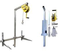 Utensili per l'installazione di impianti di climatizzazione ad alta resistenza, argano manuale autobloccante + staffa pieghevole (cavo da 25 m) per l'installazione di unità esterne, perfetti per pro