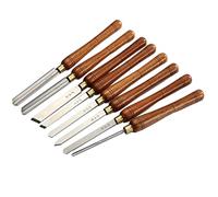 Utensili per tornitura del legno con lama Manici in legno duro Set di scalpelli per tornio per la lavorazione del legno 8 pezzi, Set di sgorbie in acciaio ad alta velocità con puntali in ottone e