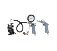 ABAC Kit Accessori per Compressore 6 Pezzi G-813, Inclusi Gonfiagomme con Manometro, Pistola di Soffiaggio, Tubo a Spirale 5 m, 3 Punte di Gonfiaggio, Pressione Max 8 Bar