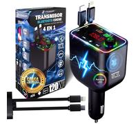 UTENSILIFY Super Pack 2 in 1 Trasmettitore FM Bluetooth Auto + Doppio Caricatore Ultra Veloce | Bluetooth Auto Mani Libere | Caricatore Auto Ricarica Rapida|Accessori Auto