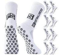 Utensilsto 4 paia di calzini da calcio per bambini, antiscivolo, per calcio, basket, corsa, rugby, tennis, 4 paia, bianco, 35-39