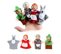 Uteruik 4 pezzi di marionette da dito, bambole dei cartoni animati e topi, peluche, filastrocche per bambini