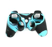 Uteruik Custodia Protettiva Premium Super Grip Glow Nera Blu siliconica per Sony Playstation PS3 Remote Controller, 1pz