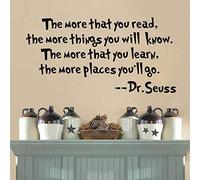 Uteruik Discountfan Dr Seuss The More That You Read You Know Saying Citazione Home Decor Decalcomanie in Vinile, 1 Set