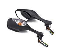 UTEXAMROL 1 Paio di specchietti retrovisori for Moto LED indicatori di direzione Laterali Neri compatibili con 2008-2013 CBR1000RR CBR 1000RR 2010-2012 VFR1200 VFR1200(Clear-Fold)