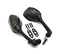 UTEXAMROL Specchietti retrovisori for Moto Vista Posteriore Indicatori di direzione Laterali Lingt compatibili con Suzuki GSXR 600 750 2006-2010 Specchi con indicatori(Smoked)