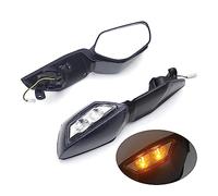 UTEXAMROL Specchietti retrovisori Neri Indicatori di direzione a LED compatibili con Kawasaki Ninja ZX10R 2016-2021 2017 Ricambi Moto(MT252-039-CN)