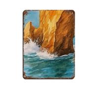 UTGN Cueva Del Indio - Stampa ad acquerello con arco marino, retrò, in metallo, stile chic, retrò, pittura in ferro, per bar, grotte, bar, famiglia, garage, decorazione da parete, 30 x 40 cm