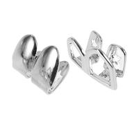 UTHCLO 1 Paio Hip-Hop Style Teeth Grill in Rame Argento, Metal Teeth Grill Props per Adulti, Decorazione per Party e Daily Life