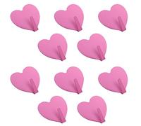 UTHCLO 10 Ganci Adesivi da Parete a Forma di Cuore in Ferro, Appendiabiti Autoadesivi senza Traccia, per Bagno Cucina e Organizzazione Casa, Set 10 Pezzi 4x4,5 Cm Rosa