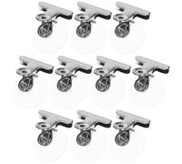 UTHCLO 10 Pezzi Clip a Ventosa Resistente in Pvc, Morsetti a Ventosa per Finestre in Vetro, Supporto Riutilizzabile per Cucina, Bagno, Ufficio e Frigorifero, Fissaggio per Appunti