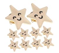 UTHCLO 10 Pezzi Spilla a Forma di Stella Sorridente in Lega a Cinque Punte, Decorazione Multipurpose per Borse e Giacche Sportive, per Celebrazioni Festive