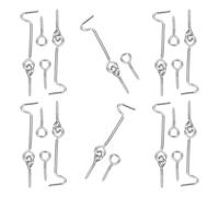 UTHCLO 10 Set Gancio per Porta, Chiavistello a Gancio e Occhiello in Acciaio al Carbonio, 2,5 Pollici, Argento, per Porte e Finestre, per Fabbrica e Fattoria, Viti di Montaggio