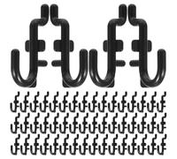 UTHCLO 100 Ganci a J Neri per Pannelli Forati, Supporti in Plastica Robusta, Organizzatore per Garage e Spazi Multiuso, Montaggio senza Foratura, Soluzione di Archiviazione Versatile