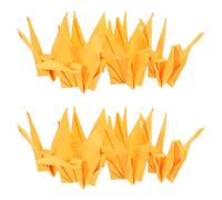 UTHCLO 100 Pezzi Gru Origami Piegate Gialle 10x10 Cm Decorazioni Origami Giapponesi per Matrimoni, Battesimi e Feste di Compleanno Ornamenti per Centrotavola e Sfondi Festa