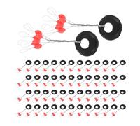 UTHCLO 100 Pezzi Perline in Gomma Ovale Rosse per Galleggianti da Pesca Fermo Stoppino per Lenza Accessori Resistenti per Attrezzatura Pesca Adatte a Terminali e Set