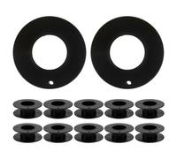 UTHCLO 12 Pezzi Filo Vuoto per Bobina in Plastica Nero Superficie Liscia Senza Bave, Forma Ergonomica Piatta, Compatibile Macchine per Cucito e Avvolgimento