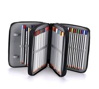 UTHCLO 1pezzi Astuccio Per Matite Artistiche e Resistente Oxford Zipper Organizzatore Per Studenti Per Artisti e Pittori Colore Nero