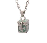 UTHCLO 1pezzi Ciondolo per Ceneri Quadrato Ciondolo Apribile per Ricordi Commemorativi Catena dei Desideri Contenitore Ermetico per Ceneri Capelli Fiori Secchi o Oli Essenziali