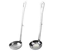UTHCLO 1set Cucchiaio e Scolapasta Acciaio Inossidabile Con Gancio Utensili Da Cucina Per Servire Zuppe e Brodi e Facile Da Pulire