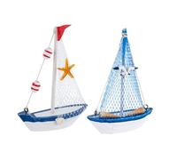 UTHCLO 2 Pezzi Barca a Vela in Materiale Miniatura Decorativa Marino compatta e Creativa per scrivania e spazi Interni