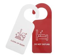 UTHCLO 2 pezzi Cartelli Appendichiavi Doppia Faccia in PVC per Porte Hotel Segnali Non Disturbare e Pulire Resistente e Moderno per Uso in Camere e Sale Relax