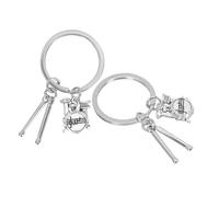 UTHCLO 2 Pezzi Drum Keychain con Bacchette e Rullante Accessorio Rock per Batteristi e Musicisti Gadget Portachiavi per Amanti della Musica