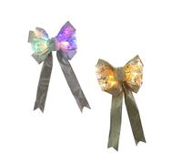 UTHCLO 2 Pezzi Fiocchi Natalizi con Luci LED da Appendere Decorazioni Brillanti per Natale Capodanno e Festa Fiocchi Colorati Riutilizzabili e Resistenti per Atmosfera Festiva