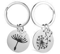 UTHCLO 2 pezzi Portachiavi Charm Dente di Leone in Acciaio Inossidabile Elegante Ciondolo per Borse e Cartelle Resistente e Antiruggine Accessori Donna