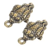 UTHCLO 2 pezzi Portachiavi Pendente Forma di Raganella in Massiccio Decorazione Appesa con Design Raganella che Tieni la da Colori Casuali per Auto Ufficio e Te Colore Colore Casuale