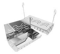 UTHCLO 2 Pezzi Scatola per Affumicatura in Acciaio Inossidabile con Coperchio per Barbecue, Design Portatile e Versatile per Cucina All'aperto e Grigliate di Pesce e Cibo